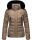 Marikoo Loveleen Damen Winter Steppjacke mit Kapuze & Fellkragen B894 Taupe-Gr.S