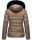 Marikoo Loveleen Damen Winter Steppjacke mit Kapuze & Fellkragen B894 Taupe-Gr.S
