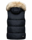 Marikoo Eisflöckchen Damen Steppweste  Winter Weste mit Fellkragen B896 Navy-Gr.XS