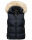Marikoo Eisflöckchen Damen Steppweste  Winter Weste mit Fellkragen B896 Navy-Gr.M