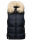 Marikoo Eisflöckchen Damen Steppweste  Winter Weste mit Fellkragen B896 Navy-Gr.M