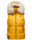 Marikoo Eisflöckchen Damen Steppweste  Winter Weste mit Fellkragen B896 Gelb-Gr.XL