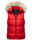 Marikoo Eisflöckchen Damen Steppweste  Winter Weste mit Fellkragen B896 Rot-Gr.XS