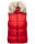 Marikoo Eisflöckchen Damen Steppweste  Winter Weste mit Fellkragen B896 Rot-Gr.XS