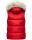 Marikoo Eisflöckchen Damen Steppweste  Winter Weste mit Fellkragen B896 Rot-Gr.XS