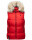 Marikoo Eisflöckchen Damen Steppweste  Winter Weste mit Fellkragen B896 Rot-Gr.S