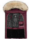Marikoo Eisflöckchen Damen Steppweste  Winter Weste mit Fellkragen B896 Weinrot-Gr.M