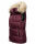 Marikoo Eisflöckchen Damen Steppweste  Winter Weste mit Fellkragen B896 Weinrot-Gr.M