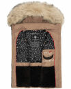 Marikoo Eisflöckchen Damen Steppweste  Winter Weste mit Fellkragen B896 Taupe-Gr.M
