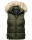 Marikoo Eisflöckchen Damen Steppweste  Winter Weste mit Fellkragen B896 Olive-Gr.XS