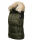 Marikoo Eisflöckchen Damen Steppweste  Winter Weste mit Fellkragen B896 Olive-Gr.XS