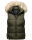 Marikoo Eisflöckchen Damen Steppweste  Winter Weste mit Fellkragen B896 Olive-Gr.XL
