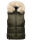 Marikoo Eisflöckchen Damen Steppweste  Winter Weste mit Fellkragen B896 Olive-Gr.XL