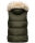 Marikoo Eisflöckchen Damen Steppweste  Winter Weste mit Fellkragen B896 Olive-Gr.XL