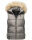 Marikoo Eisflöckchen Damen Steppweste  Winter Weste mit Fellkragen B896 Grau-Gr.XS