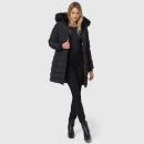 Navahoo Lotusblüte Princess Damen Winter Steppjacke mit Kapuze B897 Schwarz-Gr.L