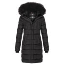 Navahoo Lotusblüte Princess Damen Winter Steppjacke mit Kapuze B897 Schwarz-Gr.L