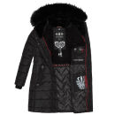 Navahoo Lotusblüte Princess Damen Winter Steppjacke mit Kapuze B897 Schwarz-Gr.XL