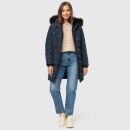 Navahoo Lotusblüte Princess Damen Winter Steppjacke mit Kapuze B897 Navy-Gr.XS