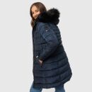 Navahoo Lotusblüte Princess Damen Winter Steppjacke mit Kapuze B897 Navy-Gr.XS