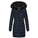 Navahoo Lotusblüte Princess Damen Winter Steppjacke mit Kapuze B897 Navy-Gr.XS