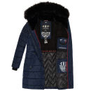 Navahoo Lotusblüte Princess Damen Winter Steppjacke mit Kapuze B897 Navy-Gr.XS