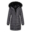Navahoo Lotusblüte Princess Damen Winter Steppjacke mit Kapuze B897 Anthr.-Gr.S