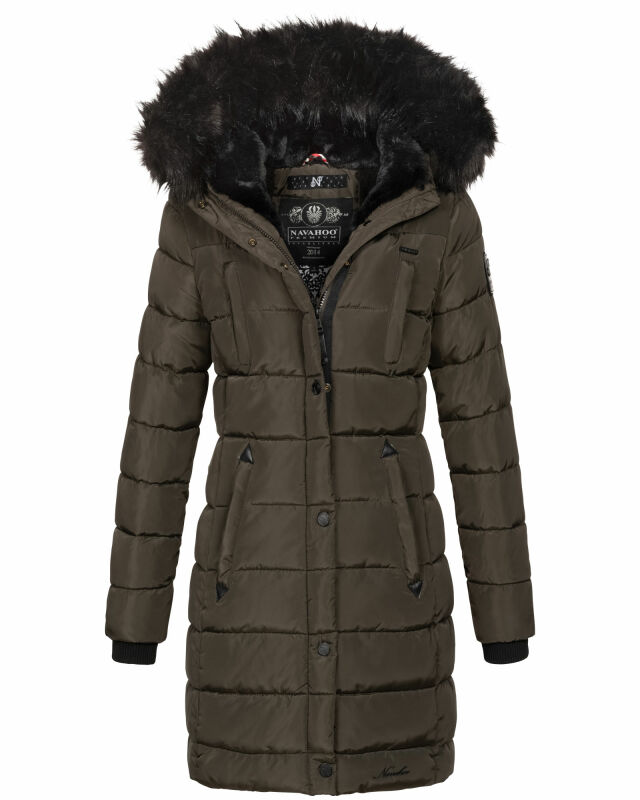 Navahoo Lotusblüte Princess Damen Winter Steppjacke mit Kapuze B897 Anthr.-Gr.XXL