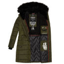 Navahoo Lotusblüte Princess Damen Winter Steppjacke mit Kapuze B897 Olive-Gr.L