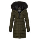 Navahoo Lotusblüte Princess Damen Winter Steppjacke mit Kapuze B897 Olive-Gr.XXL