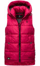 Marikoo Zarinaa Damen Steppweste Weste Übergangsweste mit Kapuze B898 Fuchsia-Gr.XS