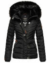 Navahoo Wisteriaa Damen Winter Steppjacke mit Fellkragen B899 Schwarz-Gr.L