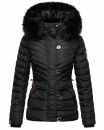 Navahoo Wisteriaa Damen Winter Steppjacke mit Fellkragen B899 Schwarz-Gr.XL