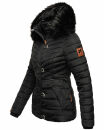 Navahoo Wisteriaa Damen Winter Steppjacke mit Fellkragen B899 Schwarz-Gr.XL