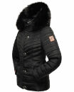 Navahoo Wisteriaa Damen Winter Steppjacke mit Fellkragen B899 Schwarz-Gr.XL