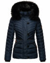 Navahoo Wisteriaa Damen Winter Steppjacke mit Fellkragen B899 Navy-Gr.XS