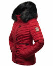 Navahoo Wisteriaa Damen Winter Steppjacke mit Fellkragen B899 Rot-Gr.S