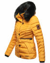 Navahoo Wisteriaa Damen Winter Steppjacke mit Fellkragen B899 Gelb-Gr.M