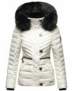 Navahoo Wisteriaa Damen Winter Steppjacke mit Fellkragen B899 Weiss-Gr.M