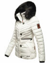Navahoo Wisteriaa Damen Winter Steppjacke mit Fellkragen B899 Weiss-Gr.M