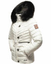 Navahoo Wisteriaa Damen Winter Steppjacke mit Fellkragen B899 Weiss-Gr.M