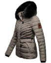 Navahoo Wisteriaa Damen Winter Steppjacke mit Fellkragen B899 Grau-Gr.XS