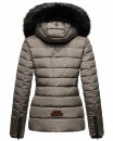 Navahoo Wisteriaa Damen Winter Steppjacke mit Fellkragen B899 Grau-Gr.S