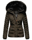 Navahoo Wisteriaa Damen Winter Steppjacke mit Fellkragen B899 Anthrazit-Gr.L