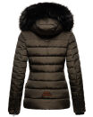Navahoo Wisteriaa Damen Winter Steppjacke mit Fellkragen B899 Anthrazit-Gr.L