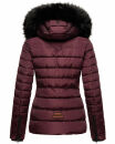 Navahoo Wisteriaa Damen Winter Steppjacke mit Fellkragen B899 Weinrot-Gr.S