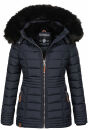 Navahoo Umay Princess Damen Winter Steppjacke mit Fellkragen 900 Navy-Gr.XS