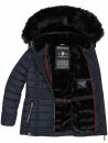 Navahoo Umay Princess Damen Winter Steppjacke mit Fellkragen 900 Navy-Gr.XS