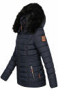 Navahoo Umay Princess Damen Winter Steppjacke mit Fellkragen 900 Navy-Gr.M