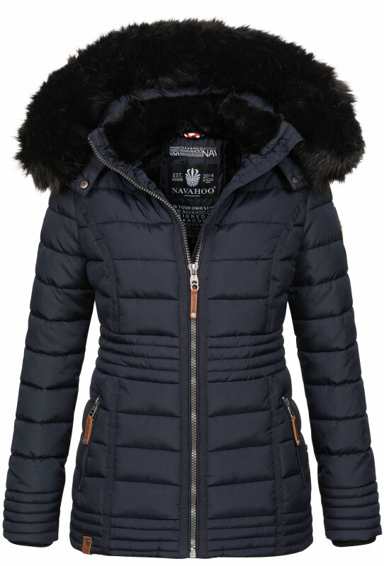 Navahoo Umay Princess Damen Winter Steppjacke mit Fellkragen 900 Navy-Gr.XXL